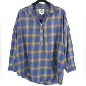 A SHIRT THING DIEGO Soft‎ Plaid Distressed Frayed Shirt Size P/SMALL